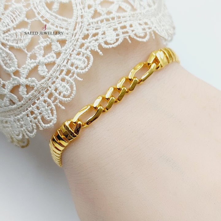 Paperclip Bracelet  Made Of 21K Yellow Gold by Saeed Jewelry-29367