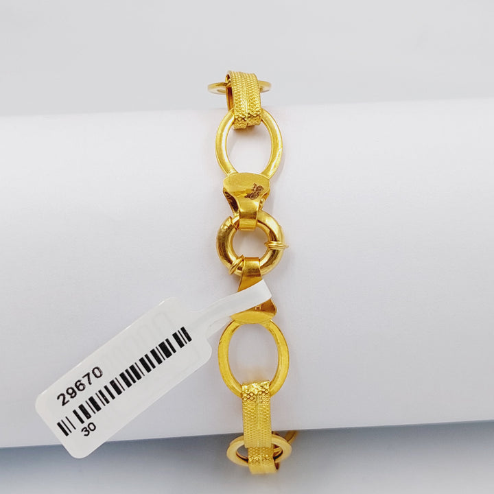 Paperclip Bracelet  Made Of 21K Yellow Gold by Saeed Jewelry-29670