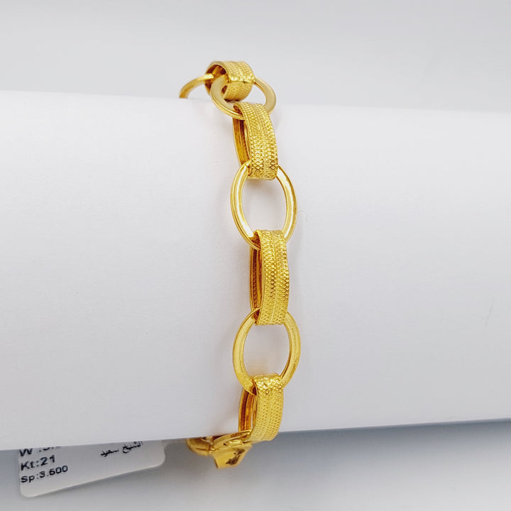 Paperclip Bracelet  Made Of 21K Yellow Gold by Saeed Jewelry-29670
