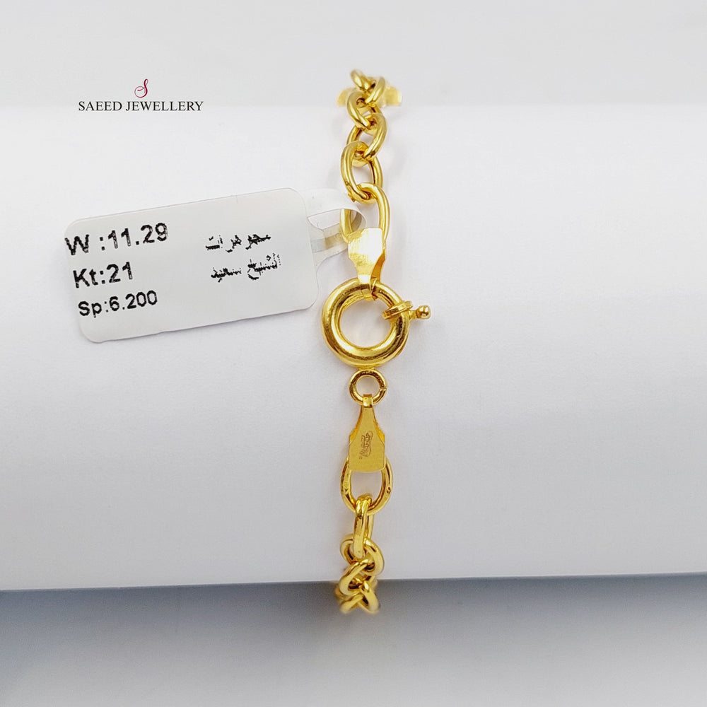 Paperclip Bracelet  Made Of 21K Yellow Gold by Saeed Jewelry-30300