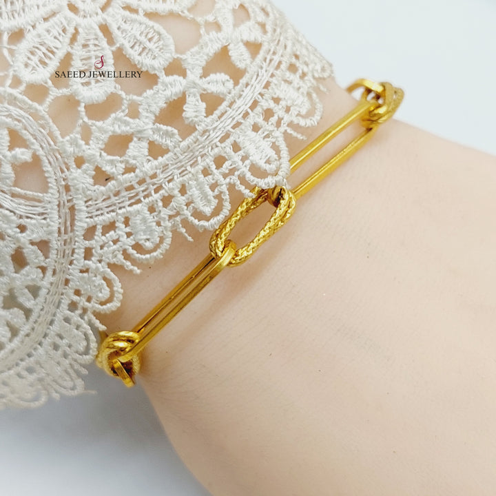 Paperclip Bracelet  Made Of 21K Yellow Gold by Saeed Jewelry-30763