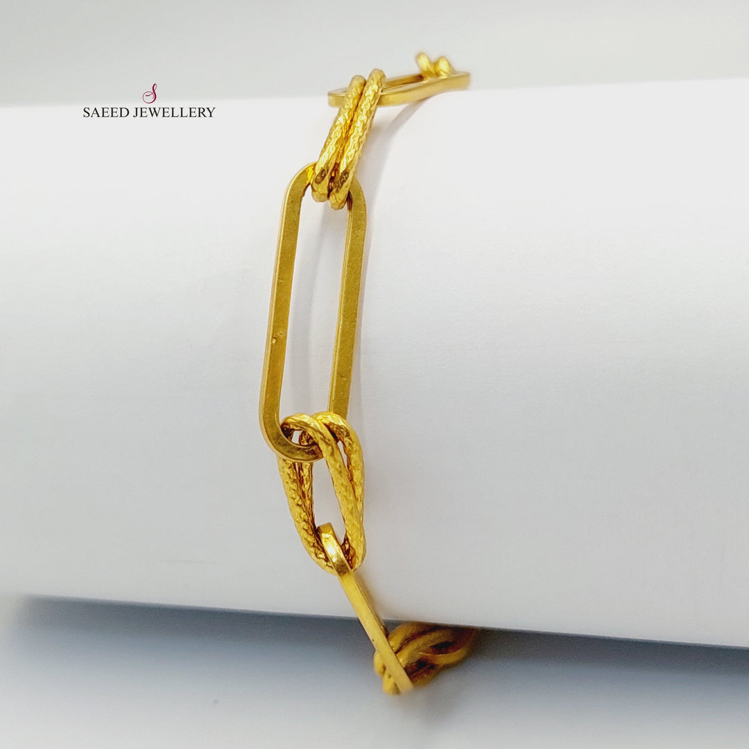 Paperclip Bracelet  Made Of 21K Yellow Gold by Saeed Jewelry-30763