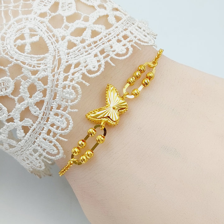 Paperclip Butterfly Bracelet  Made Of 21K Yellow Gold by Saeed Jewelry-28694