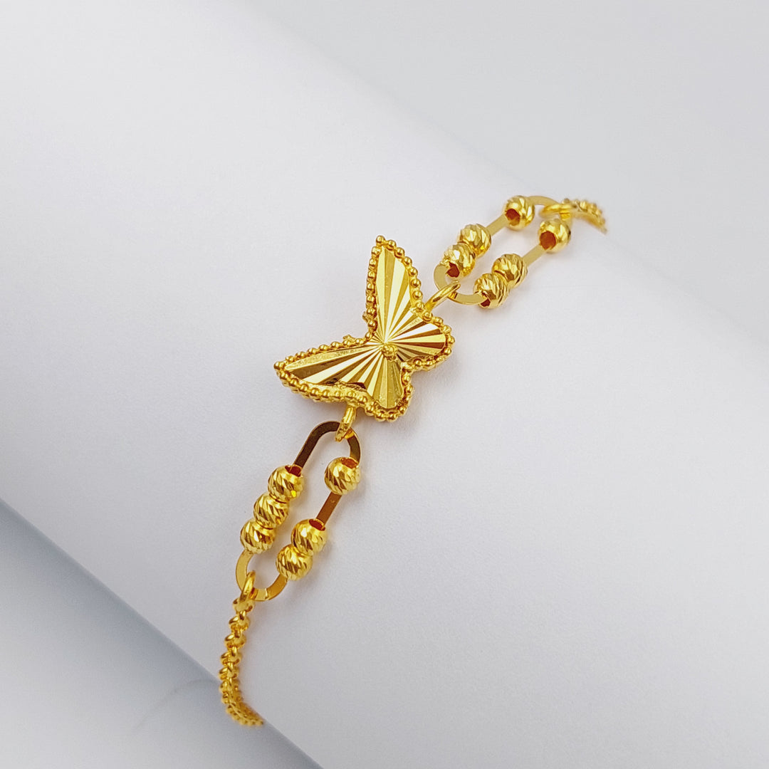 Paperclip Butterfly Bracelet  Made Of 21K Yellow Gold by Saeed Jewelry-28694