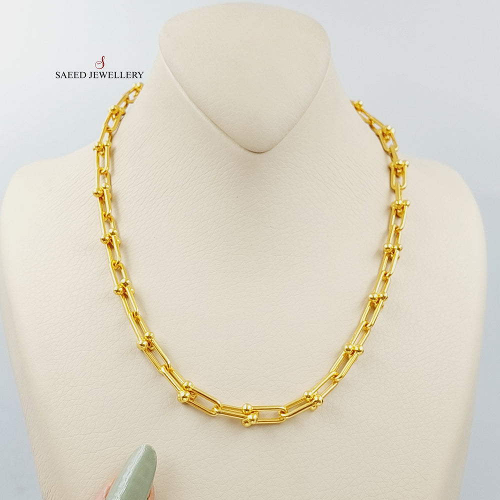 Paperclip Necklace  Made Of 21K Yellow Gold by Saeed Jewelry-28679
