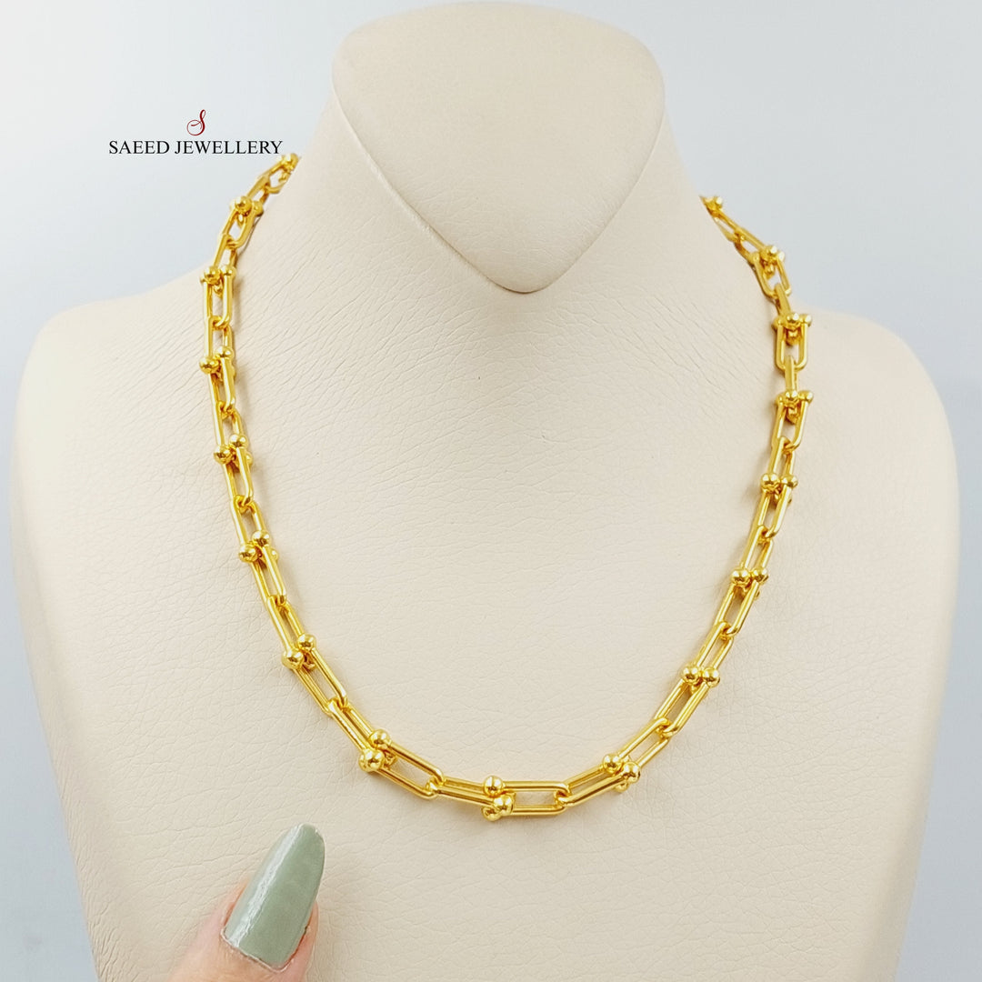 Paperclip Necklace  Made Of 21K Yellow Gold by Saeed Jewelry-28679