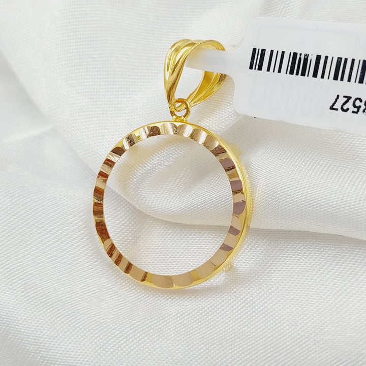 Plain Frame Pendant Made Of 21K Yellow Gold by Saeed Jewelry-28527