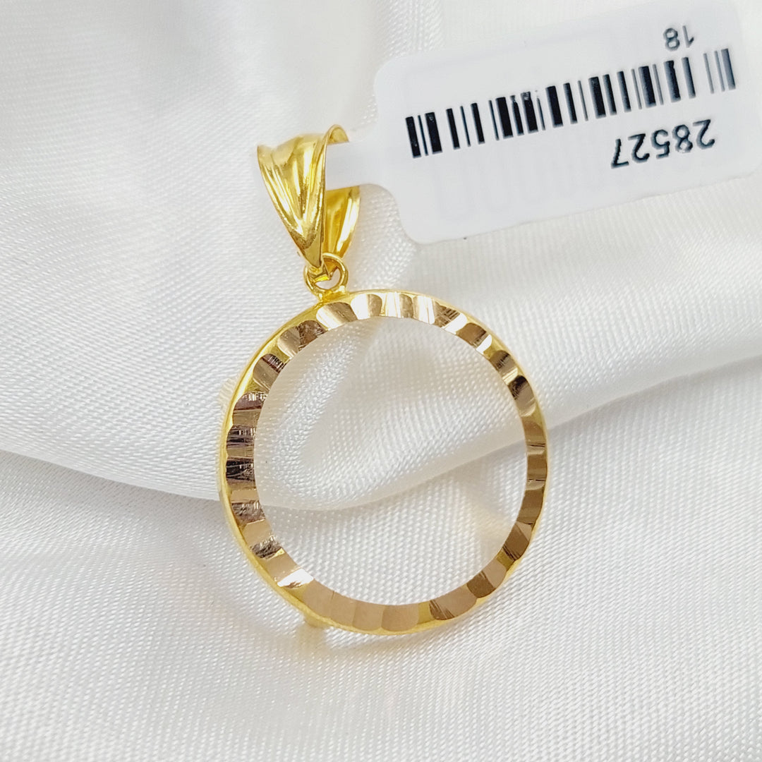 Plain Frame Pendant Made Of 21K Yellow Gold by Saeed Jewelry-28527
