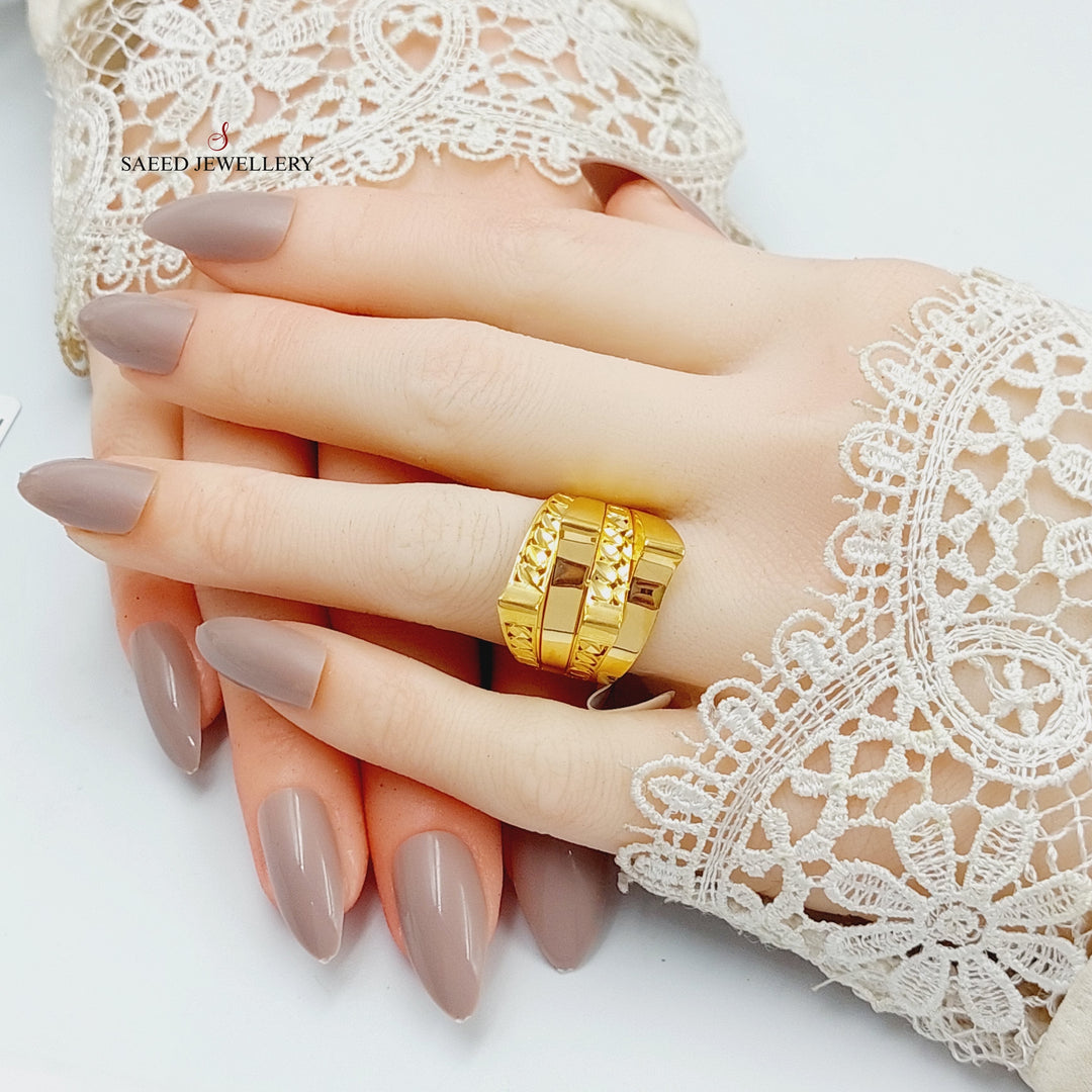 Pyramid Ring  Made Of 21K Yellow Gold by Saeed Jewelry-29064