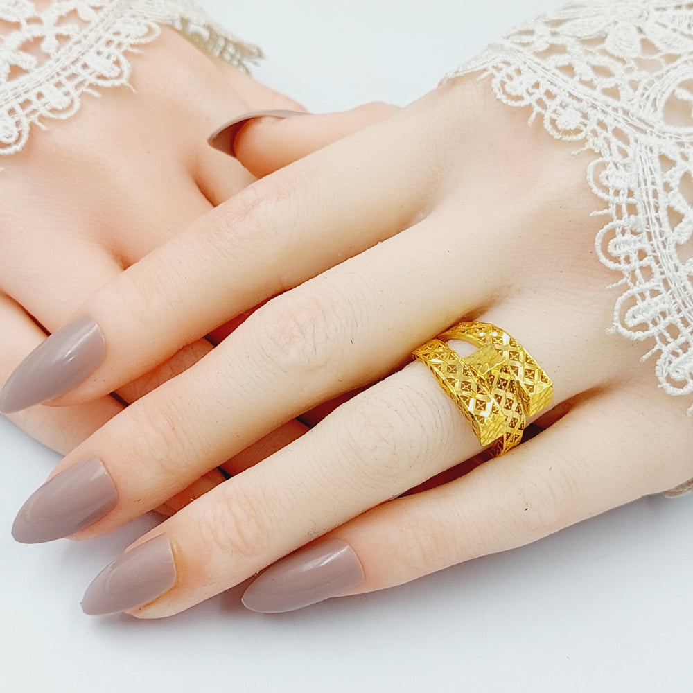 Pyramid Ring  Made Of 21K Yellow Gold by Saeed Jewelry-29840