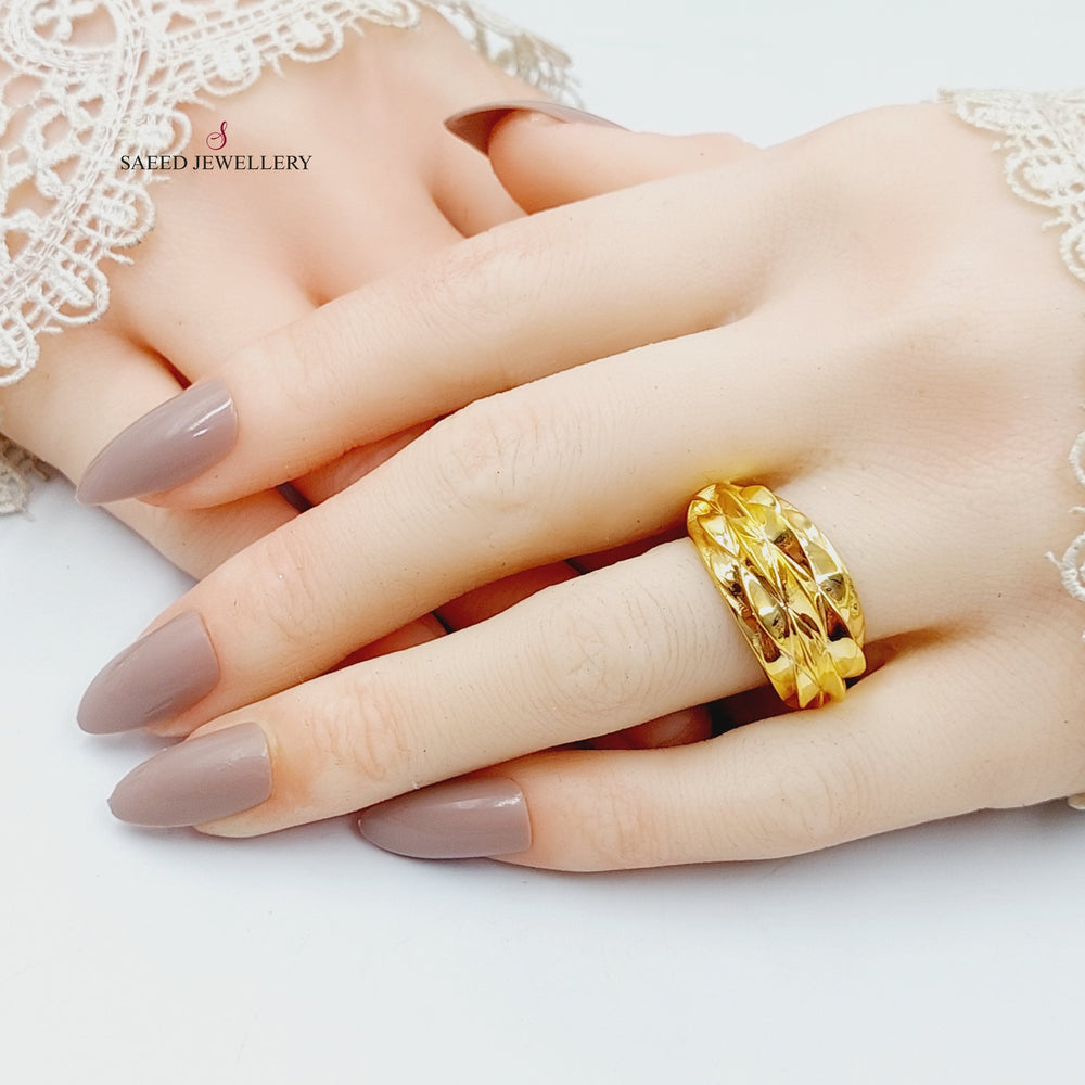 Pyramid Ring  Made of 21K Yellow Gold by Saeed Jewelry-30995