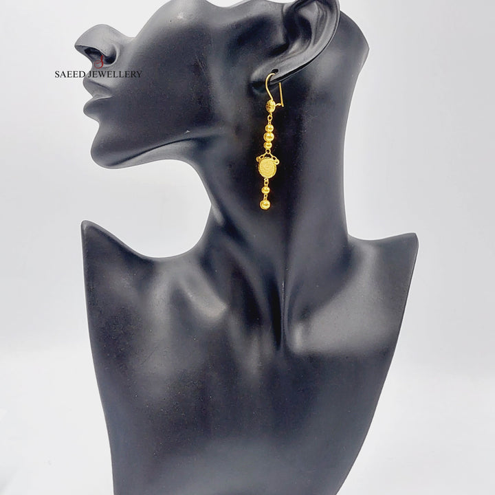 Rashadi Balls Earrings Made Of 21K Yellow Gold by Saeed Jewelry-28345