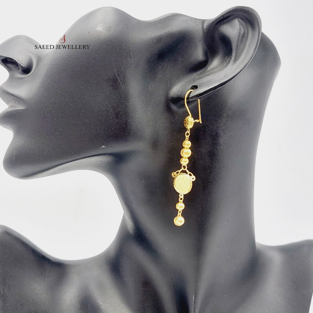 Rashadi Balls Earrings Made Of 21K Yellow Gold by Saeed Jewelry-28345