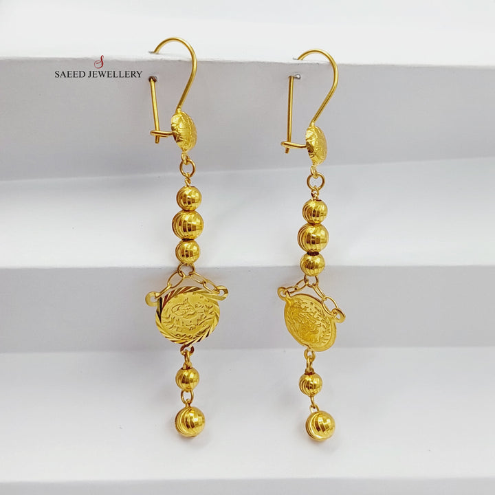 Rashadi Balls Earrings Made Of 21K Yellow Gold by Saeed Jewelry-28345