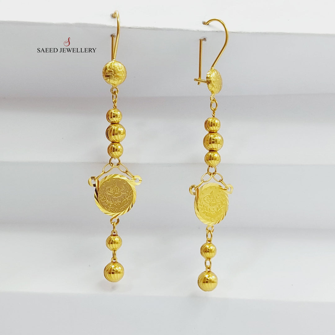 Rashadi Balls Earrings Made Of 21K Yellow Gold by Saeed Jewelry-28345