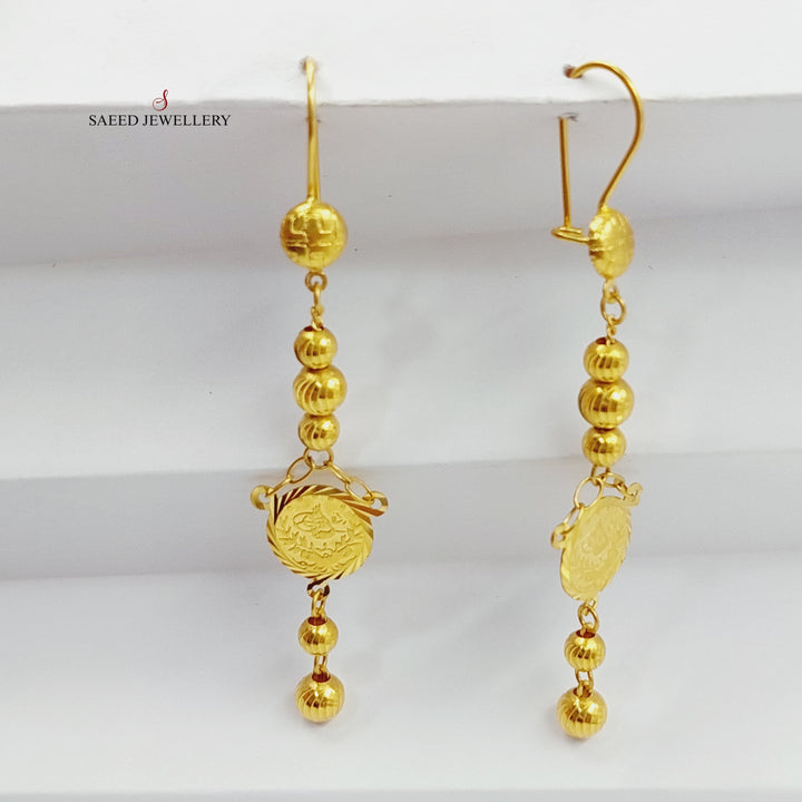 Rashadi Balls Earrings Made Of 21K Yellow Gold by Saeed Jewelry-28345