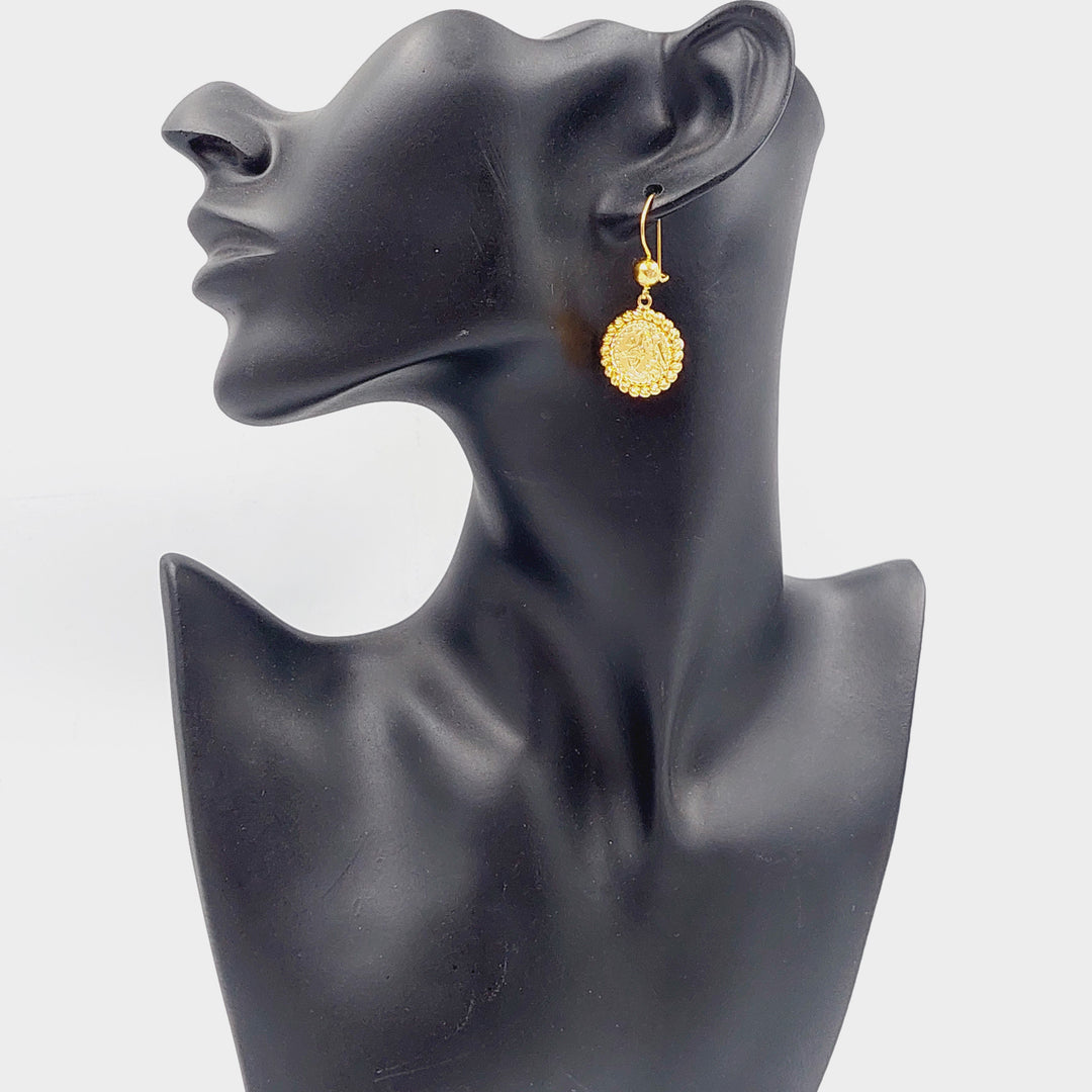 Rashadi Balls Earrings  Made Of 21K Yellow Gold by Saeed Jewelry-28744