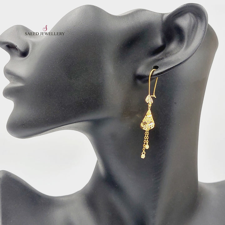 Rashadi Bell Earrings  Made Of 21K Yellow Gold by Saeed Jewelry-30386