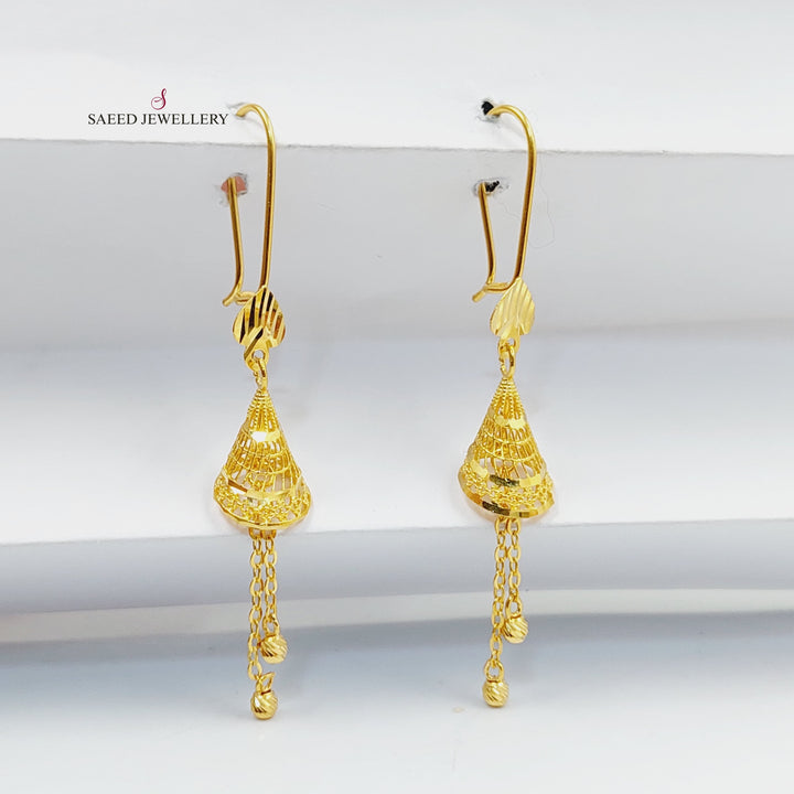 Rashadi Bell Earrings  Made Of 21K Yellow Gold by Saeed Jewelry-30386