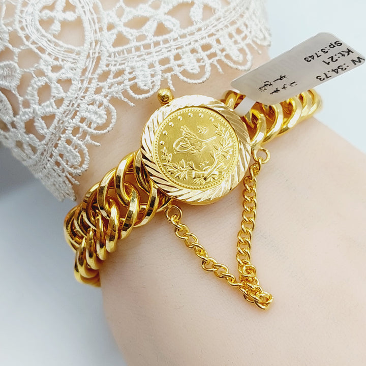 Rashadi Cuban Links Bracelet  Made Of 21K Yellow Gold by Saeed Jewelry-29512