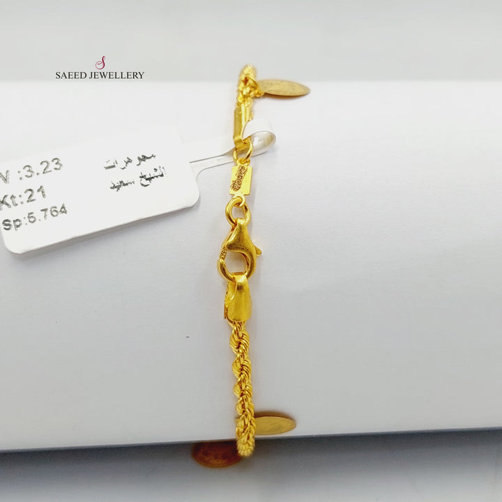 Rashadi Dandash Bracelet  Made Of 21K Yellow Gold by Saeed Jewelry-29285