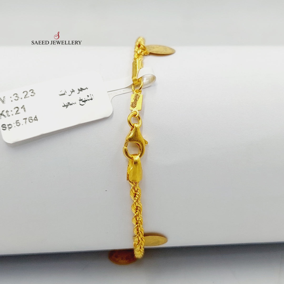 Rashadi Dandash Bracelet  Made Of 21K Yellow Gold by Saeed Jewelry-29286