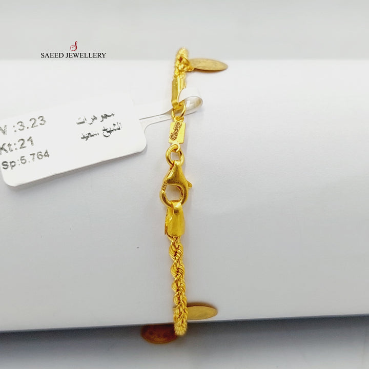 Rashadi Dandash Bracelet  Made Of 21K Yellow Gold by Saeed Jewelry-29286
