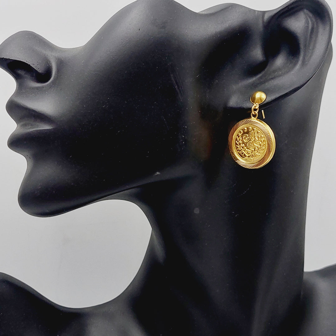 Rashadi Earrings Made Of 21K Yellow Gold by Saeed Jewelry-28416