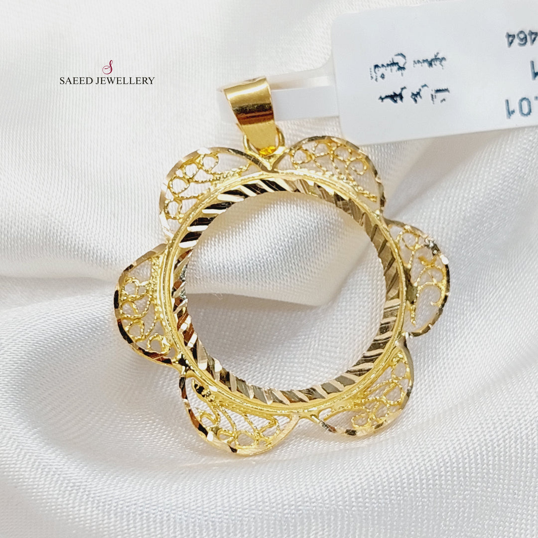 Rashadi Frame Pendant  Made Of 21K Yellow Gold by Saeed Jewelry-29919
