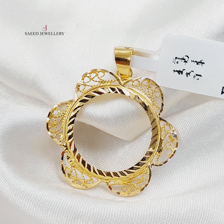 Rashadi Frame Pendant  Made Of 21K Yellow Gold by Saeed Jewelry-29919