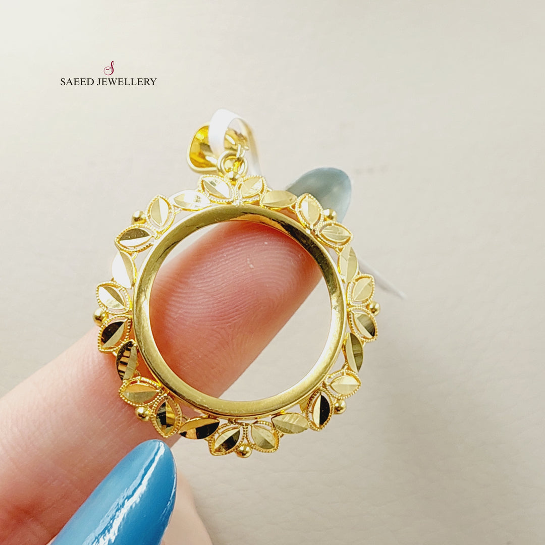 Rashadi Frame Pendant  Made Of 21K Yellow Gold by Saeed Jewelry-29952