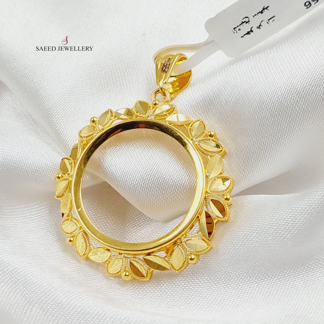 Rashadi Frame Pendant  Made Of 21K Yellow Gold by Saeed Jewelry-29952