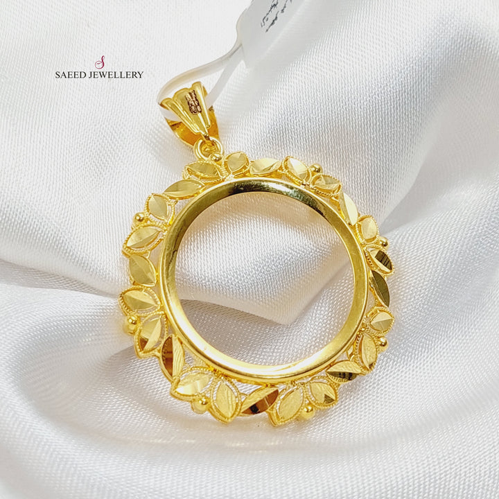 Rashadi Frame Pendant  Made Of 21K Yellow Gold by Saeed Jewelry-29952