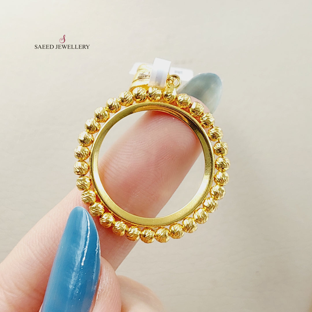 Rashadi Frame Pendant  Made Of 21K Yellow Gold by Saeed Jewelry-29955