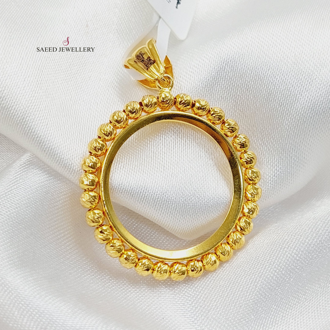 Rashadi Frame Pendant  Made Of 21K Yellow Gold by Saeed Jewelry-29955