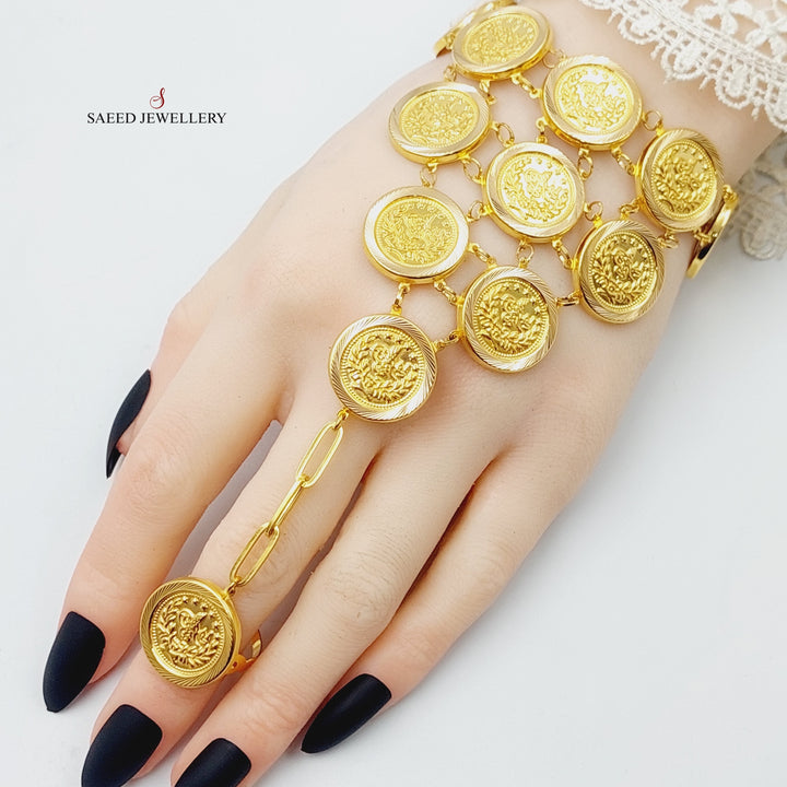 Rashadi Hand Bracelet Made Of 21K Yellow Gold by Saeed Jewelry-28525