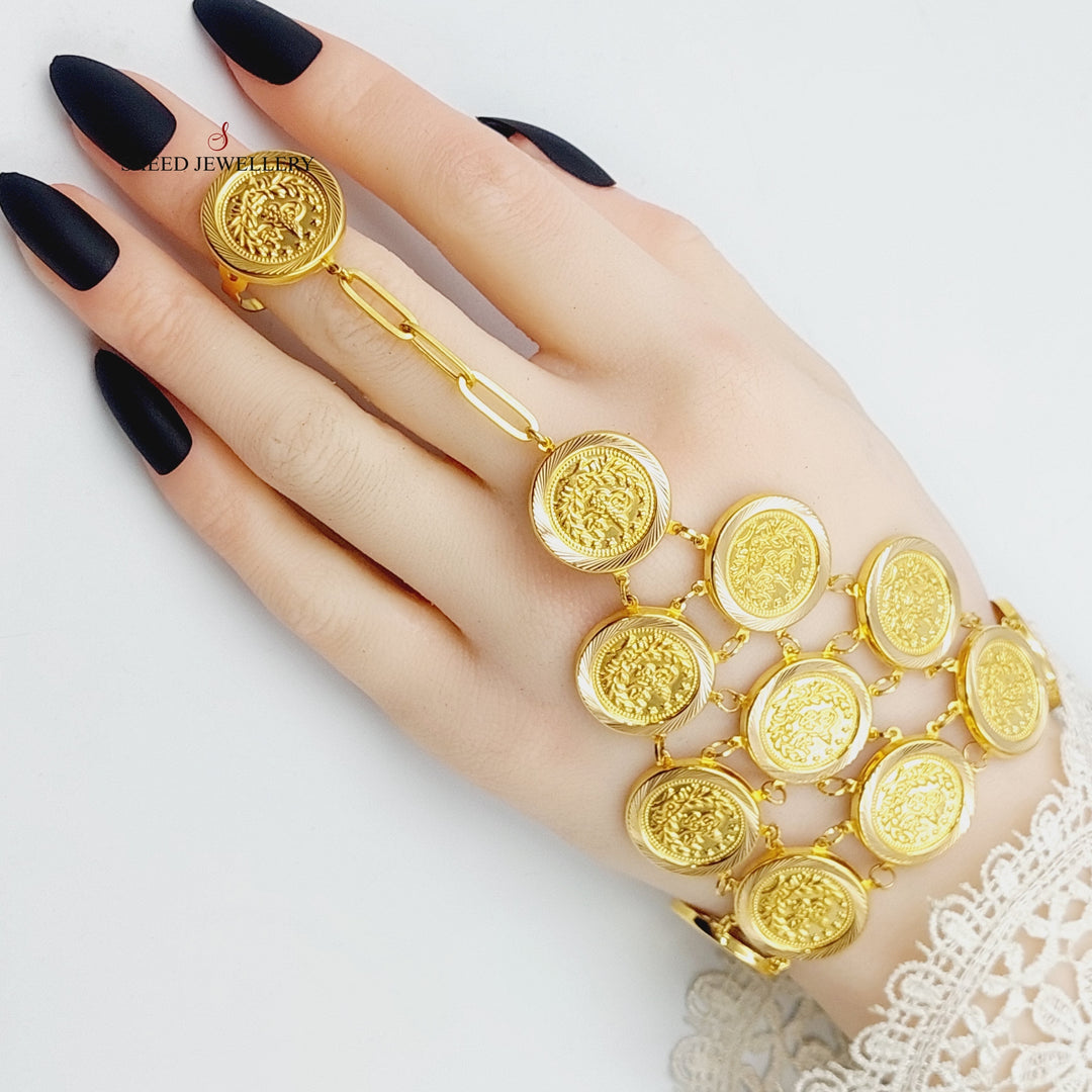 Rashadi Hand Bracelet Made Of 21K Yellow Gold by Saeed Jewelry-28525