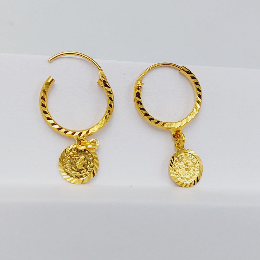 Rashadi Hoop Earrings  Made Of 21K Yellow Gold by Saeed Jewelry-30186