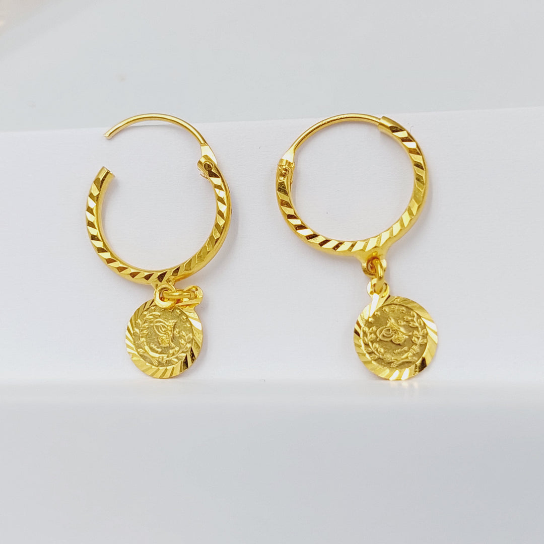 Rashadi Hoop Earrings  Made Of 21K Yellow Gold by Saeed Jewelry-30186