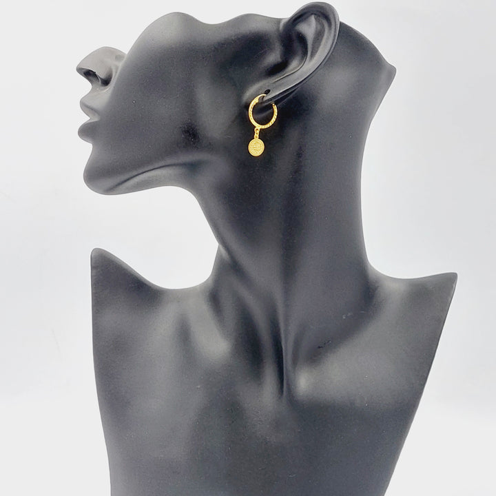 Rashadi Hoop Earrings  Made Of 21K Yellow Gold by Saeed Jewelry-30187