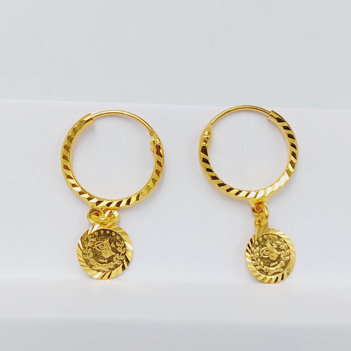 Rashadi Hoop Earrings  Made Of 21K Yellow Gold by Saeed Jewelry-30187