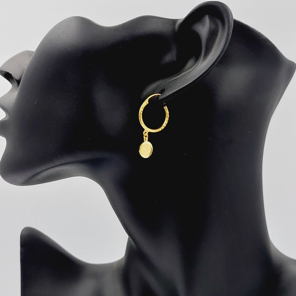 Rashadi Hoop Earrings  Made Of 21K Yellow Gold by Saeed Jewelry-30190
