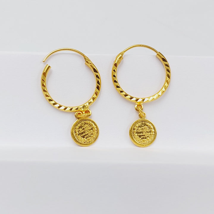 Rashadi Hoop Earrings  Made Of 21K Yellow Gold by Saeed Jewelry-30190