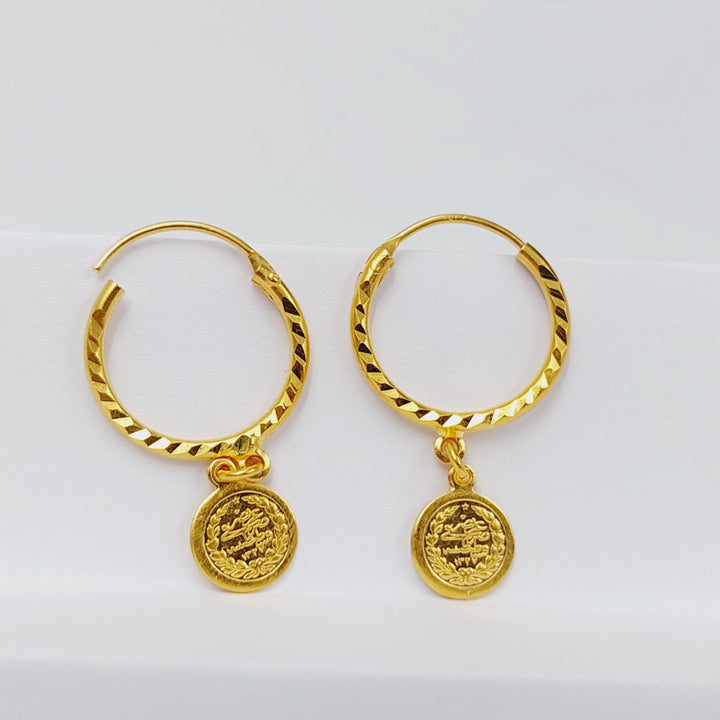 Rashadi Hoop Earrings  Made Of 21K Yellow Gold by Saeed Jewelry-30190