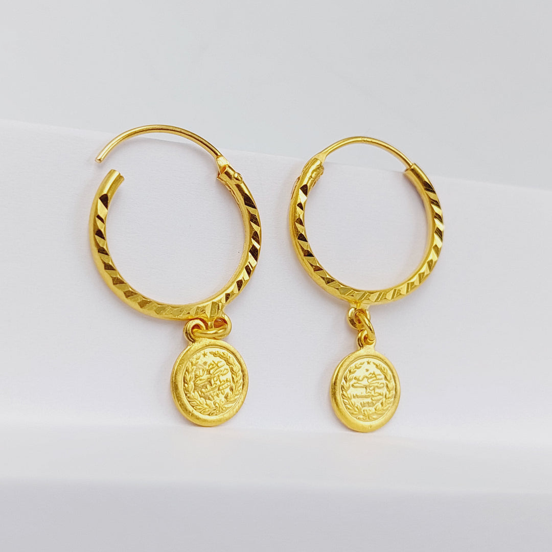 Rashadi Hoop Earrings  Made Of 21K Yellow Gold by Saeed Jewelry-30190