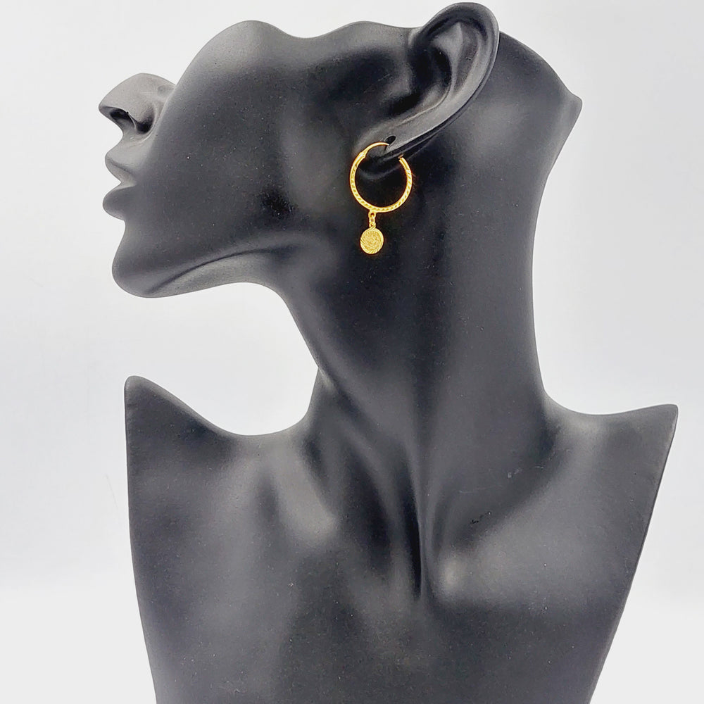 Rashadi Hoop Earrings  Made Of 21K Yellow Gold by Saeed Jewelry-30191