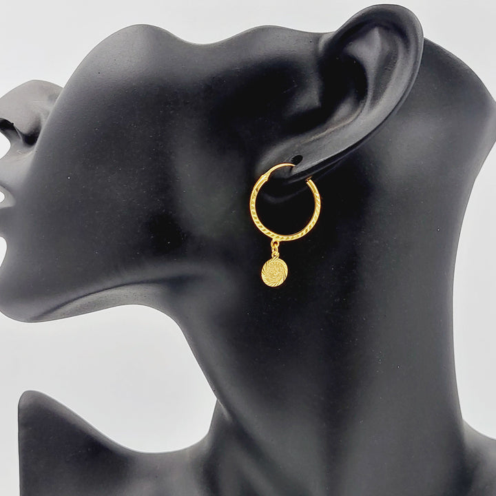 Rashadi Hoop Earrings  Made Of 21K Yellow Gold by Saeed Jewelry-30191