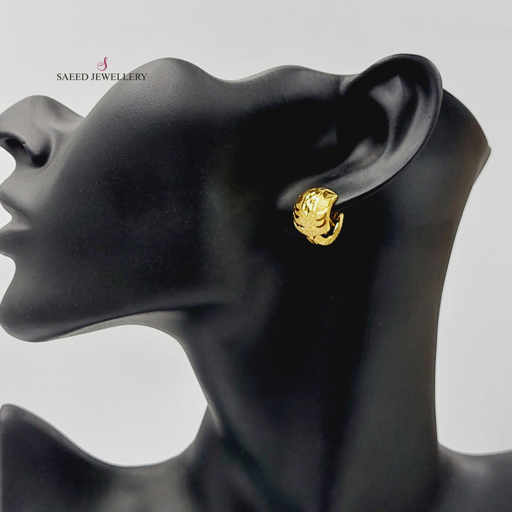 Rashadi Hoop Earrings  Made Of 21K Yellow Gold by Saeed Jewelry-30395