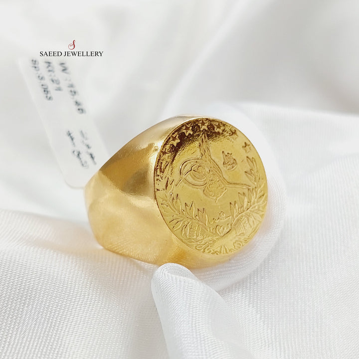 Rashadi Mens Ring Made Of 21K Yellow Gold by Saeed Jewelry-28303