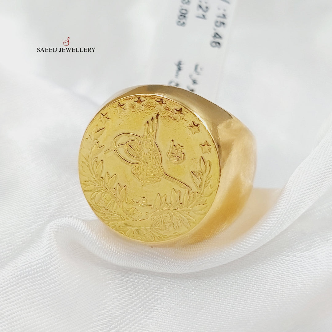 Rashadi Mens Ring Made Of 21K Yellow Gold by Saeed Jewelry-28303